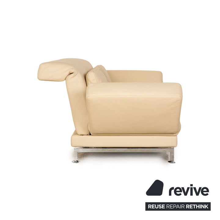 Brühl Moule Leder Zweisitzer Creme manuelle Funktion Sofa Couch