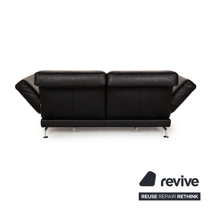 Brühl Moule Leder Zweisitzer Schwarz manuelle Funktion Sofa Couch