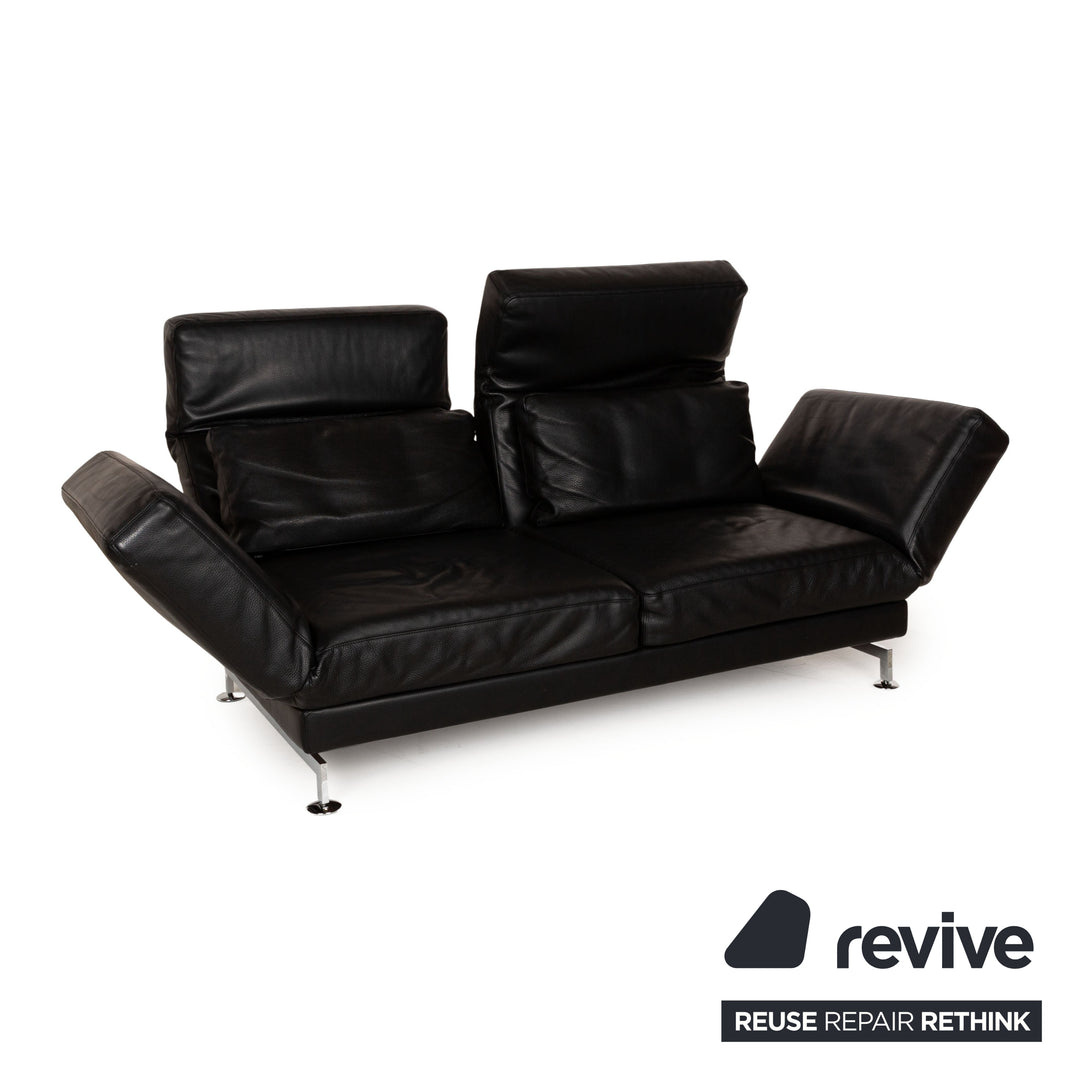 Brühl Moule Leder Zweisitzer Schwarz manuelle Funktion Sofa Couch