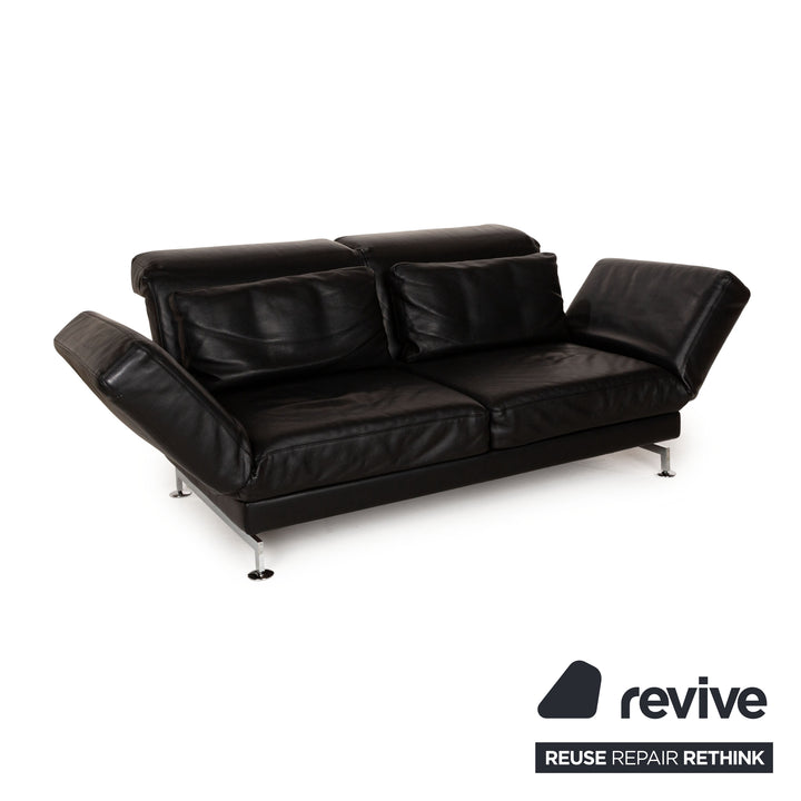 Brühl Moule Leder Zweisitzer Schwarz manuelle Funktion Sofa Couch