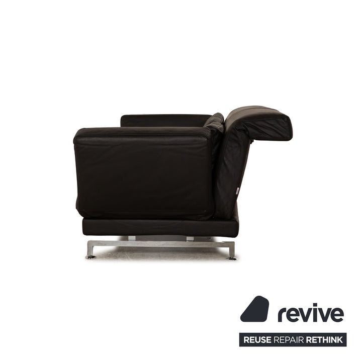 Brühl Moule Leder Zweisitzer Schwarz manuelle Funktion Sofa Couch