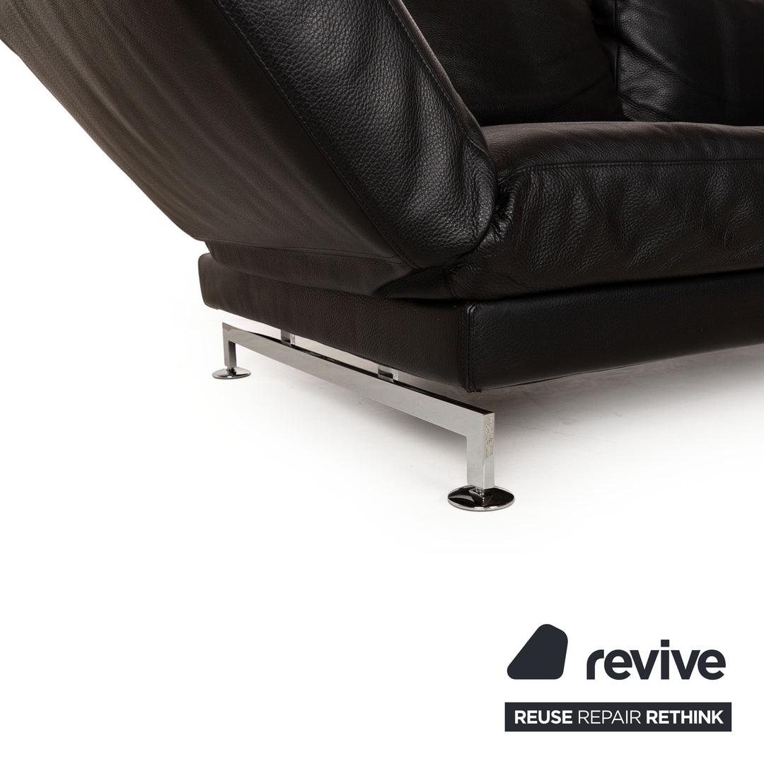 Brühl Moule Leder Zweisitzer Schwarz manuelle Funktion Sofa Couch