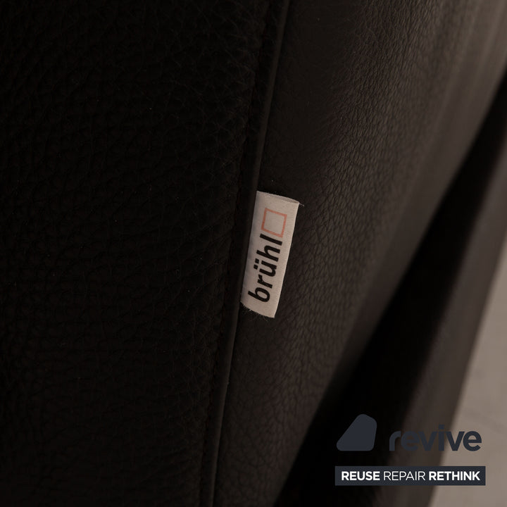 Brühl Moule Leder Zweisitzer Schwarz manuelle Funktion Sofa Couch