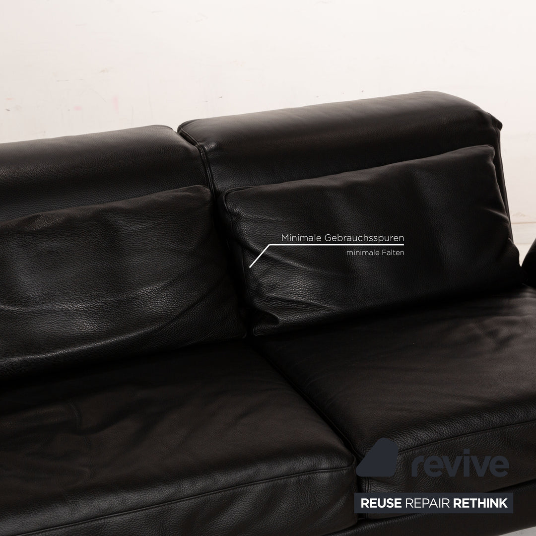 Brühl Moule Leder Zweisitzer Schwarz manuelle Funktion Sofa Couch