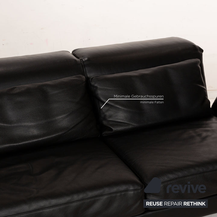 Brühl Moule Leder Zweisitzer Schwarz manuelle Funktion Sofa Couch