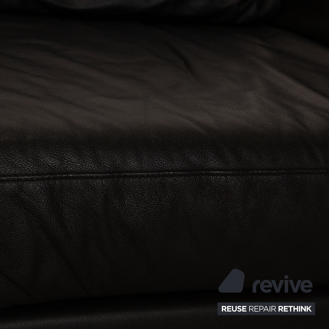 Brühl Moule Leder Zweisitzer Schwarz manuelle Funktion Sofa Couch