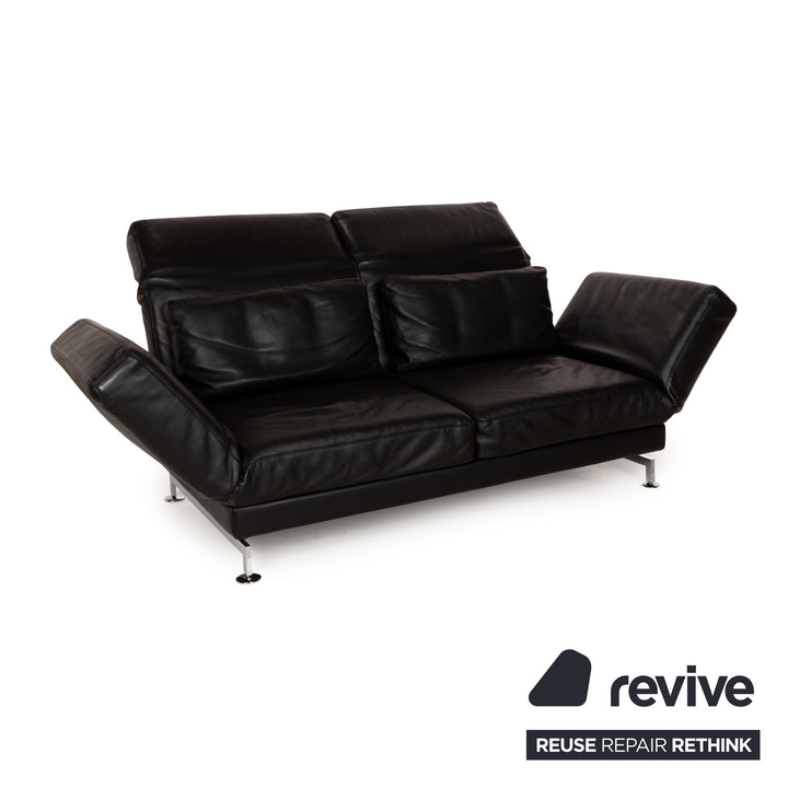 Brühl Moule Leder Zweisitzer Schwarz manuelle Funktion Sofa Couch
