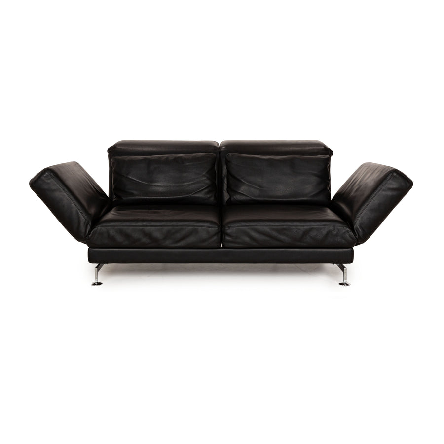 Brühl Moule Leder Zweisitzer Schwarz manuelle Funktion Sofa Couch