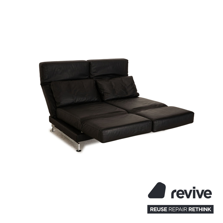 Brühl Moule Leder Zweisitzer Schwarz manuelle Funktion Sofa Couch