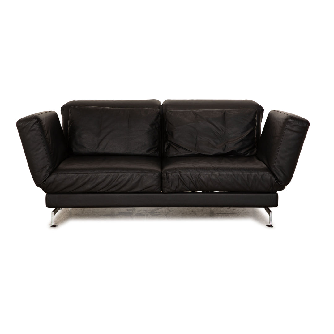 Brühl Moule Leder Zweisitzer Schwarz manuelle Funktion Sofa Couch