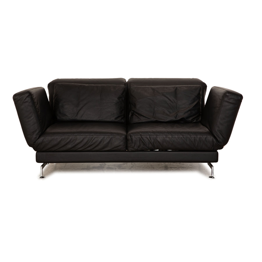 Brühl Moule Leder Zweisitzer Schwarz manuelle Funktion Sofa Couch