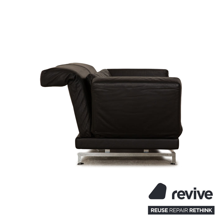 Brühl Moule Leder Zweisitzer Schwarz manuelle Funktion Sofa Couch