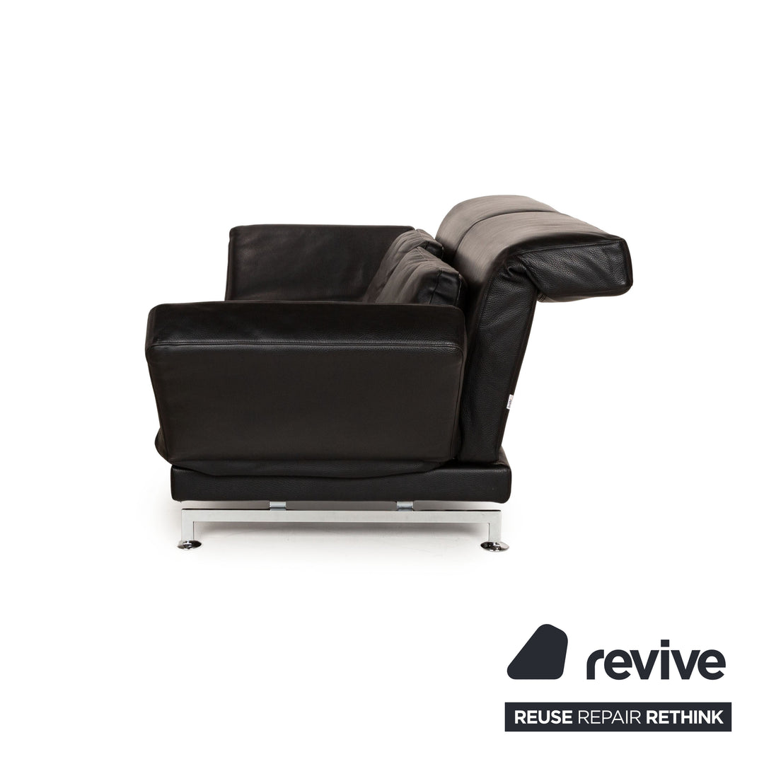 Brühl Moule Leder Zweisitzer Schwarz manuelle Funktion Sofa Couch