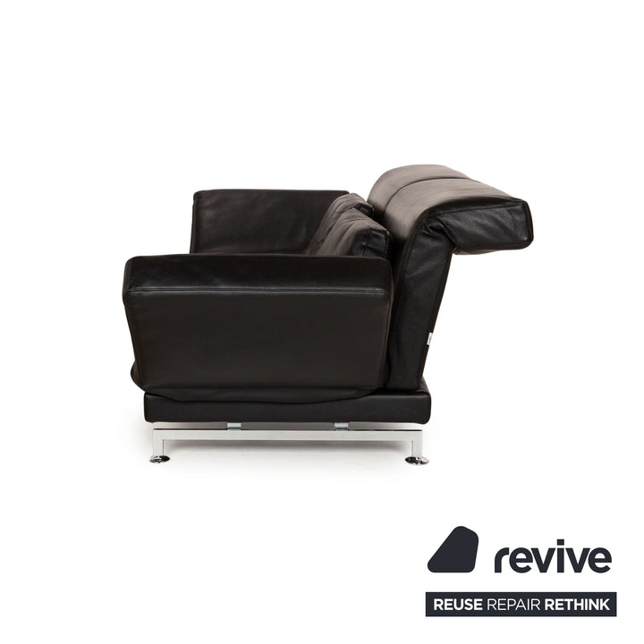Brühl Moule Leder Zweisitzer Schwarz manuelle Funktion Sofa Couch
