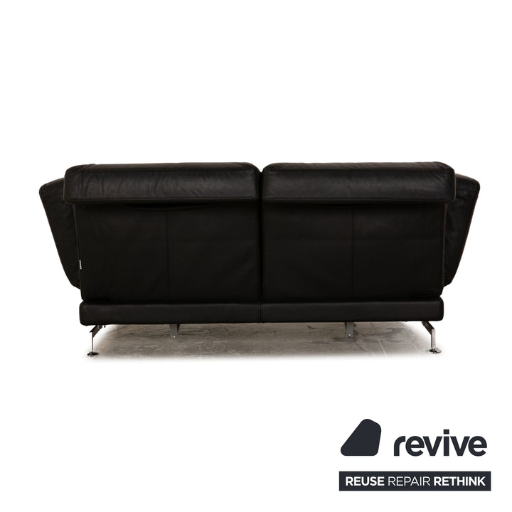 Brühl Moule Leder Zweisitzer Schwarz manuelle Funktion Sofa Couch