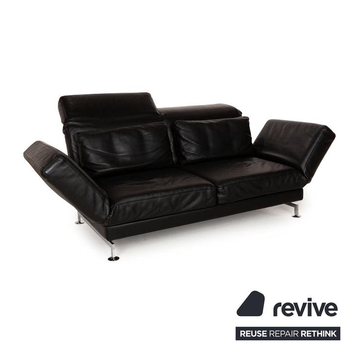 Brühl Moule Leder Zweisitzer Schwarz manuelle Funktion Sofa Couch