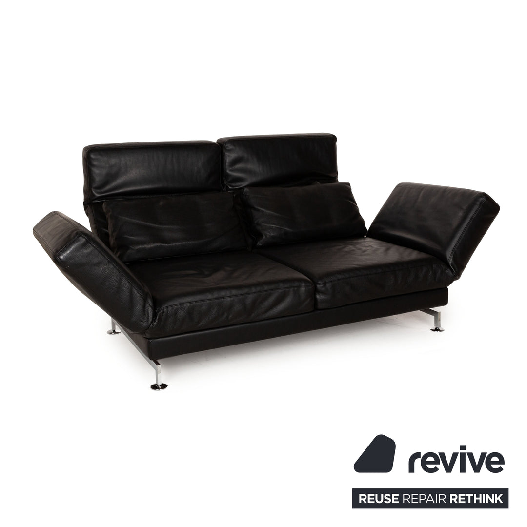 Brühl Moule Leder Zweisitzer Schwarz manuelle Funktion Sofa Couch