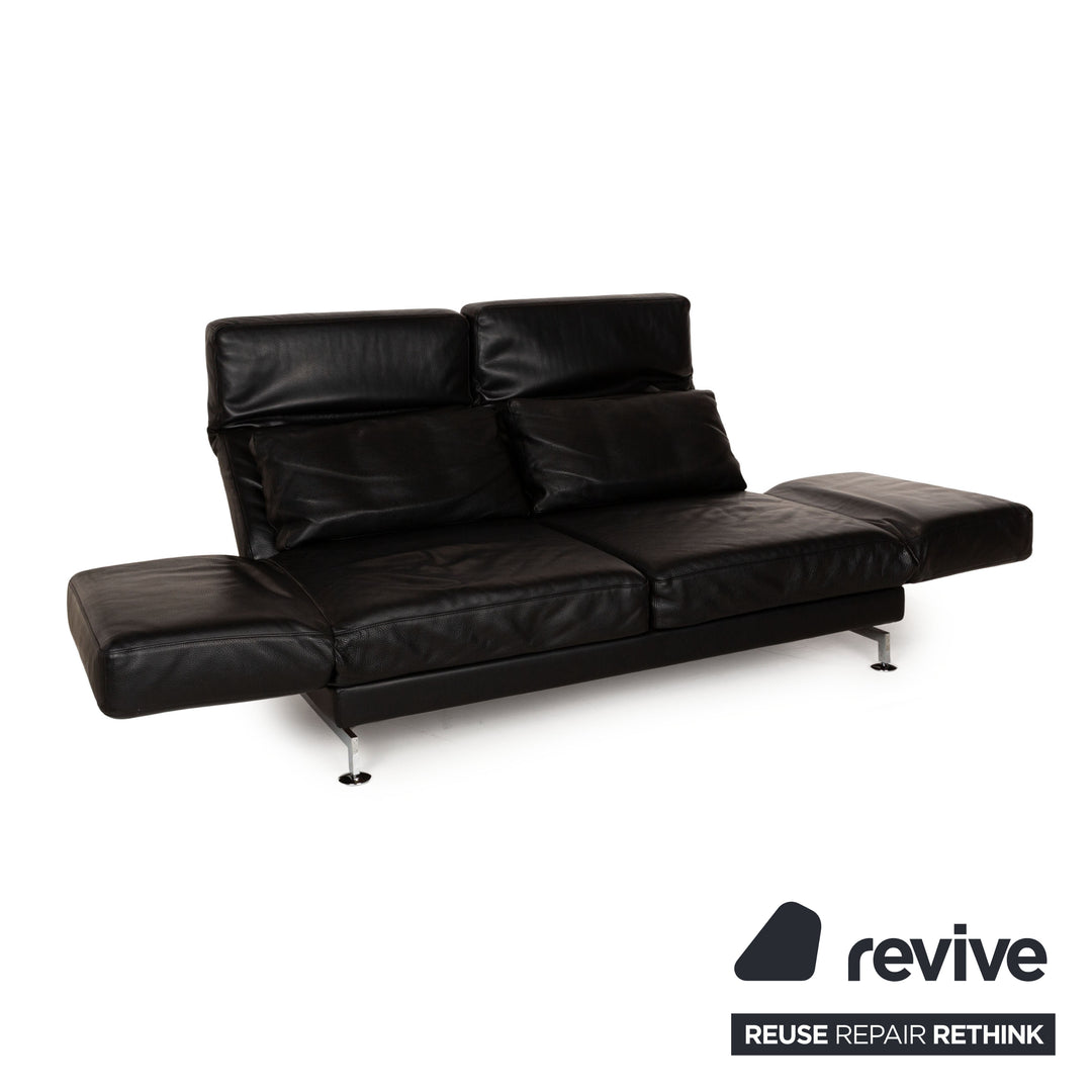 Brühl Moule Leder Zweisitzer Schwarz manuelle Funktion Sofa Couch