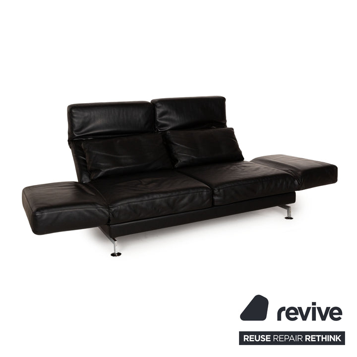 Brühl Moule Leder Zweisitzer Schwarz manuelle Funktion Sofa Couch