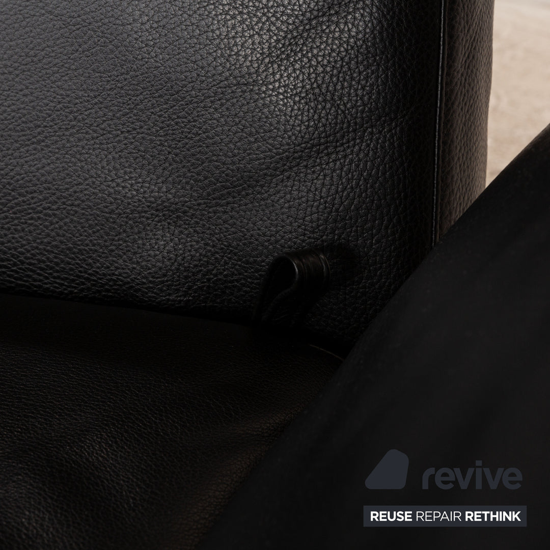 Brühl Moule Leder Zweisitzer Schwarz manuelle Funktion Sofa Couch