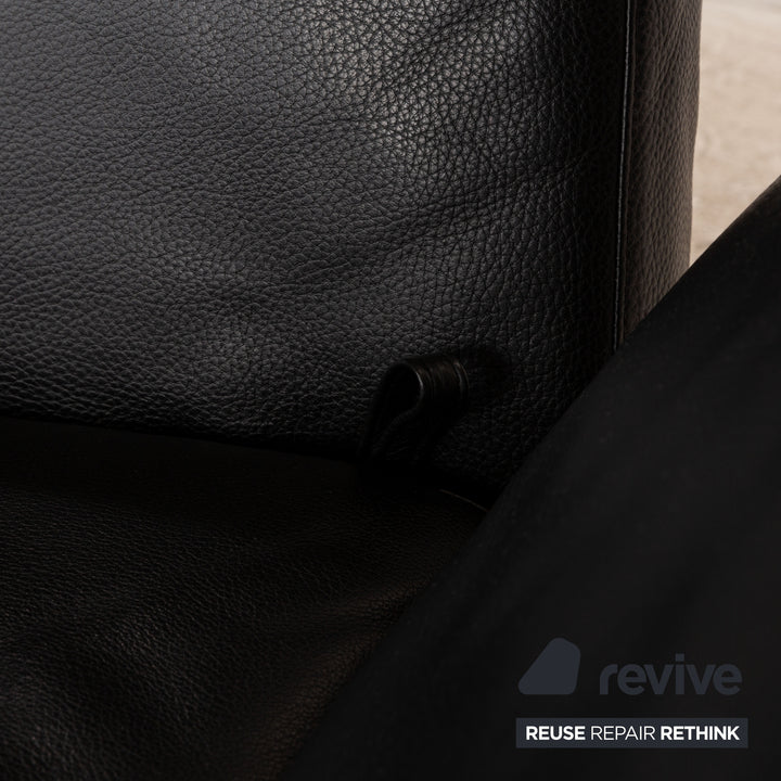 Brühl Moule Leder Zweisitzer Schwarz manuelle Funktion Sofa Couch