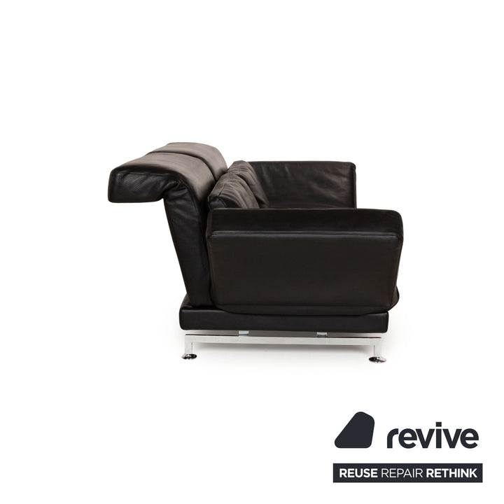 Brühl Moule Leder Zweisitzer Schwarz manuelle Funktion Sofa Couch
