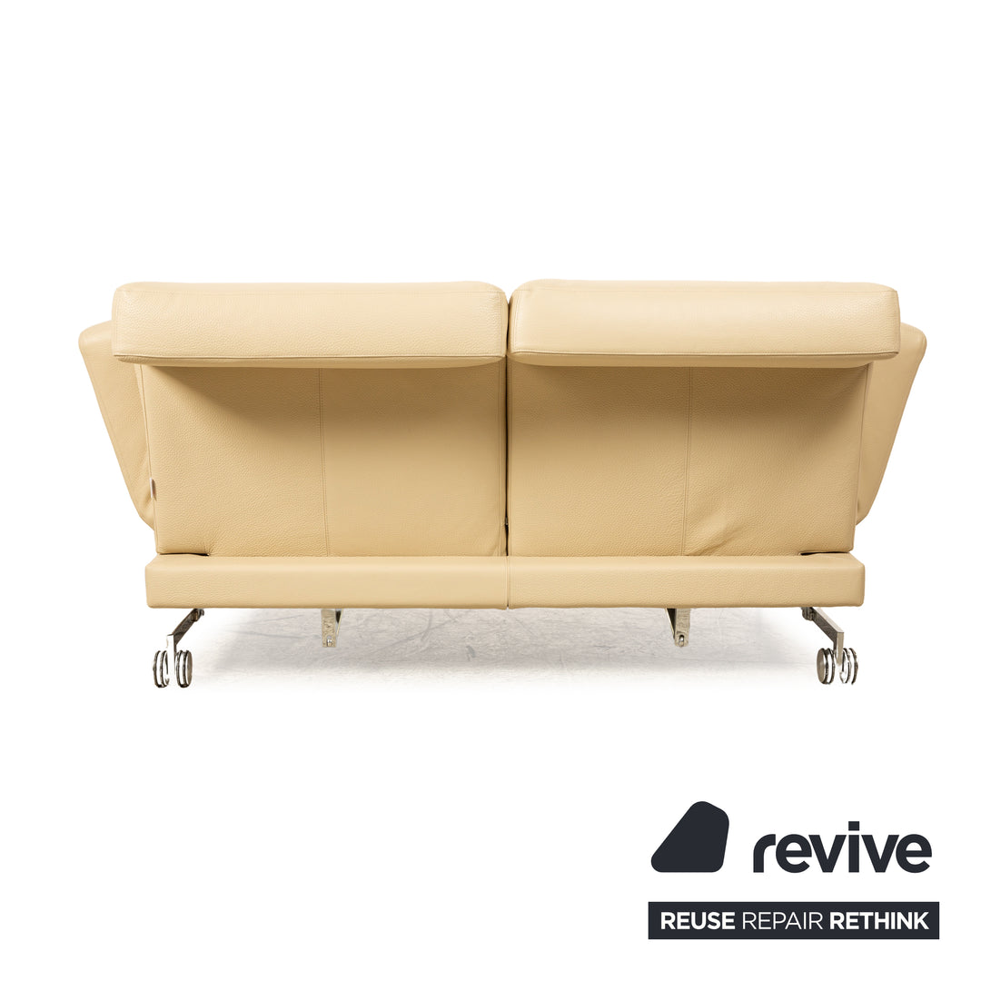 Brühl Moule (medium) Leder Sofa Creme Zweisitzer Relaxfunktion Funktion Couch