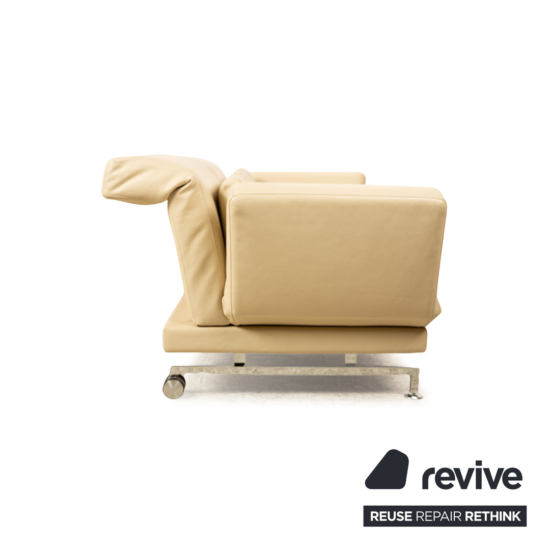 Brühl Moule (medium) Leder Sofa Creme Zweisitzer Relaxfunktion Funktion Couch