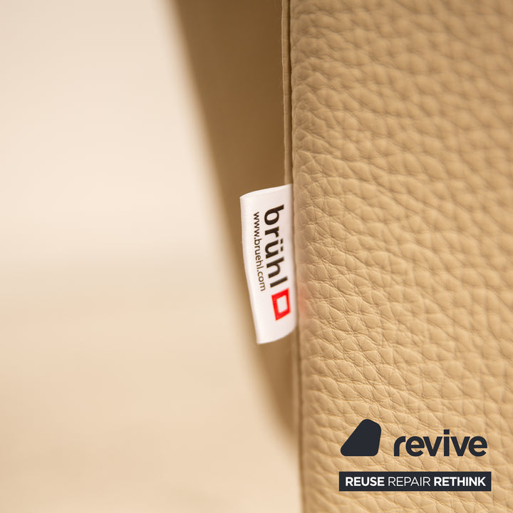 Brühl Moule (medium) Leder Sofa Creme Zweisitzer Relaxfunktion Funktion Couch