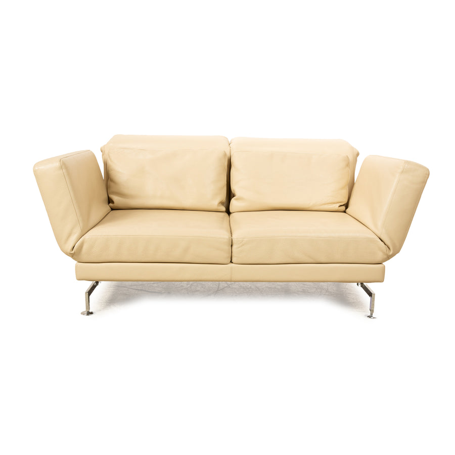 Brühl Moule (medium) Leder Sofa Creme Zweisitzer Relaxfunktion Funktion Couch