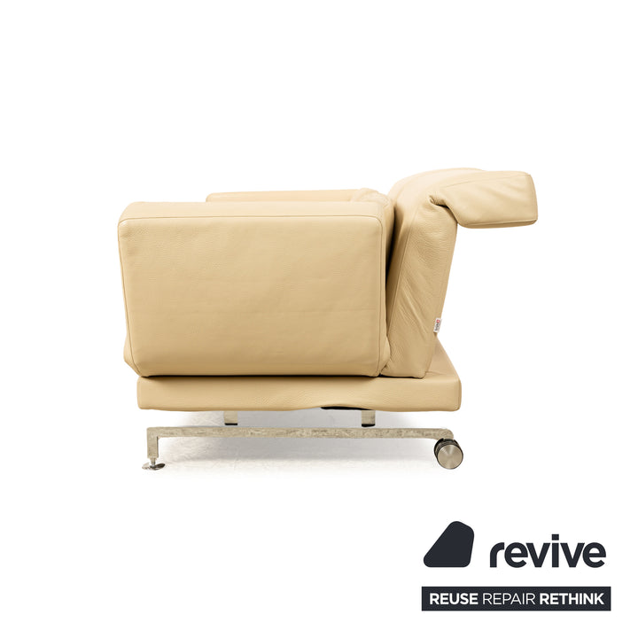 Brühl Moule (medium) Leder Sofa Creme Zweisitzer Relaxfunktion Funktion Couch