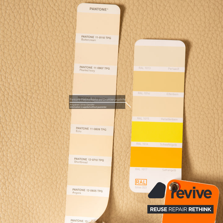 Brühl Moule (medium) Leder Sofa Creme Zweisitzer Relaxfunktion Funktion Couch