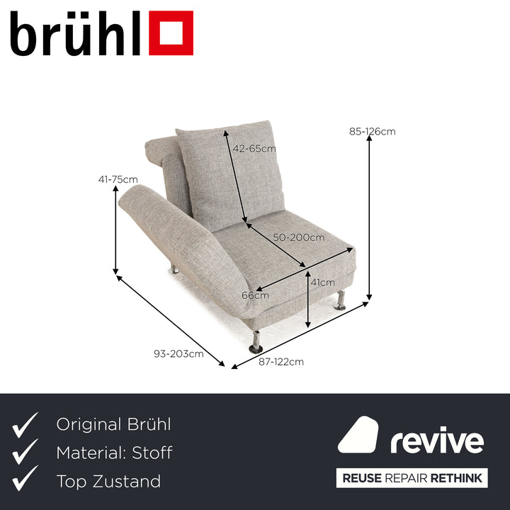 Brühl Moule Sessel Grau manuelle Funktion Liegefunktion