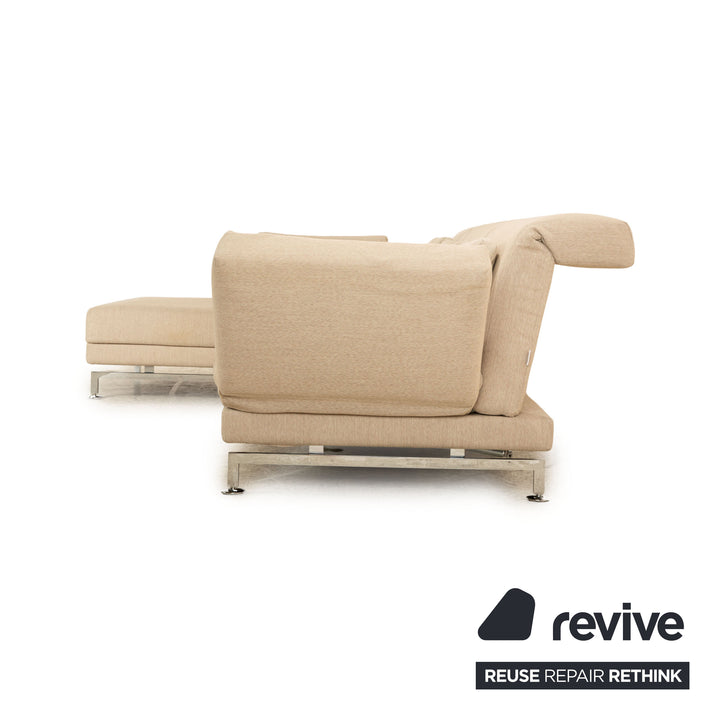 Brühl Moule Stoff Ecksofa Beige manuelle Funktion Recamiere Links Sofa Couch Schlaffunktion