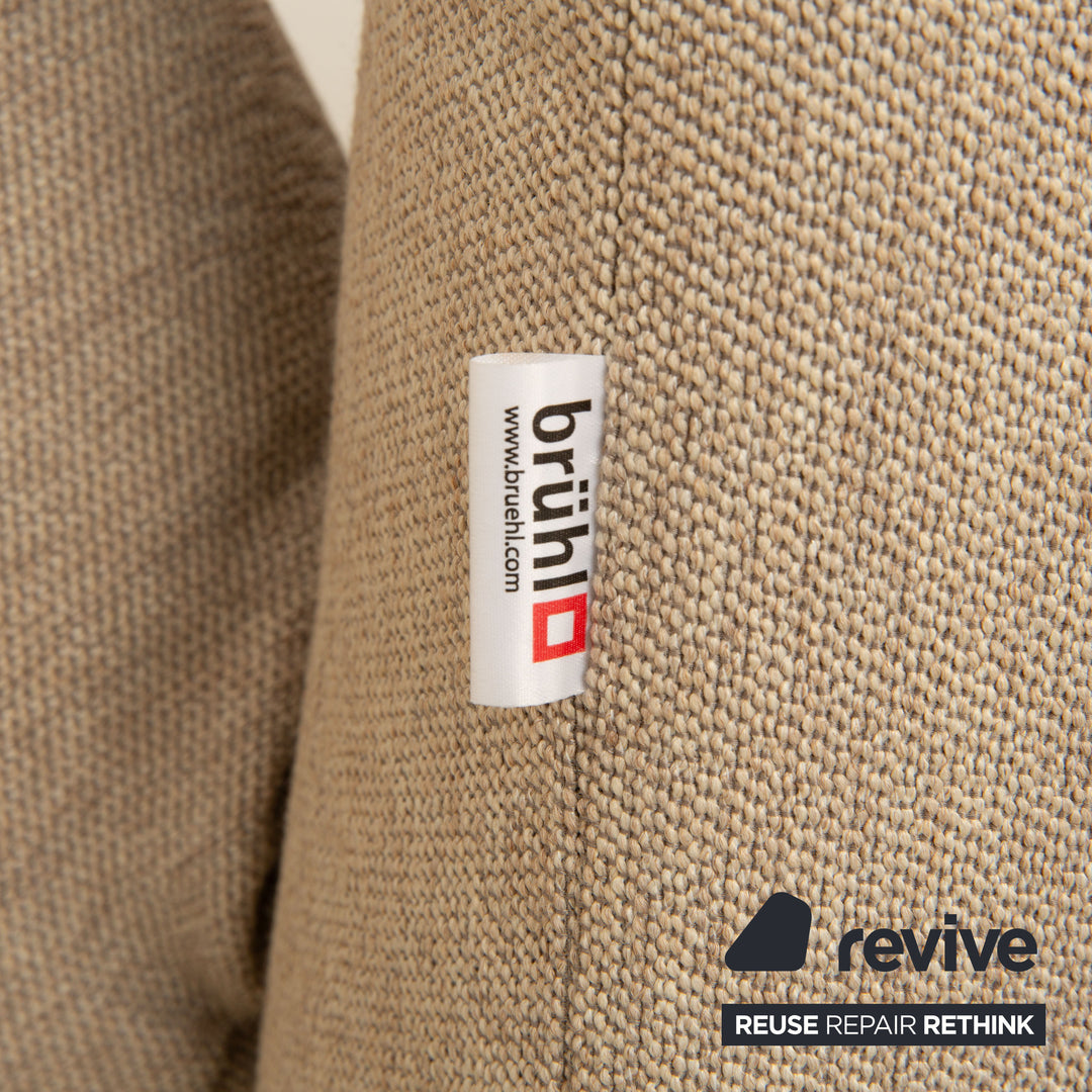 Brühl Moule Stoff Ecksofa Beige manuelle Funktion Recamiere Links Sofa Couch Schlaffunktion