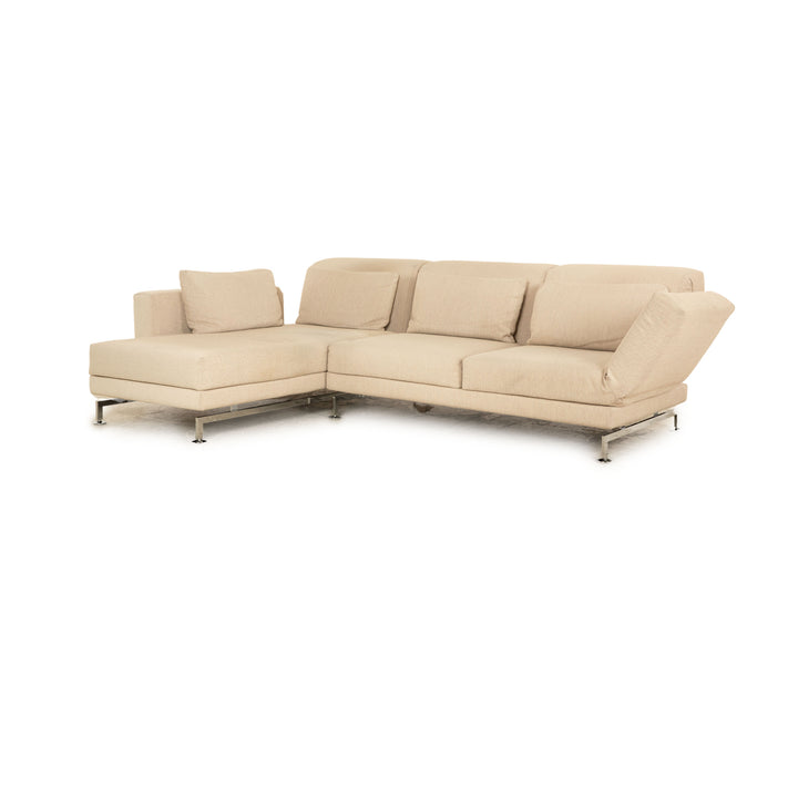 Brühl Moule Stoff Ecksofa Beige manuelle Funktion Recamiere Links Sofa Couch Schlaffunktion