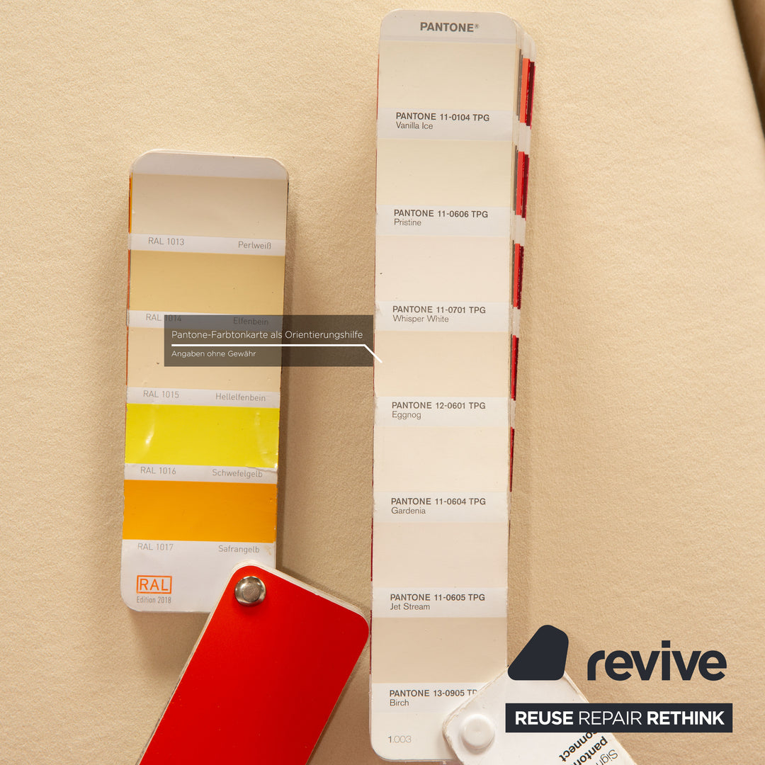 Brühl Moule Stoff Ecksofa Creme Recamiere Rechts manuelle Funktion Sofa Couch Schlaffunktion