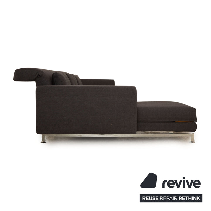 Brühl Moule Stoff Ecksofa Grau Funktion Sofa Couch Recamiere links manuelle Funktion
