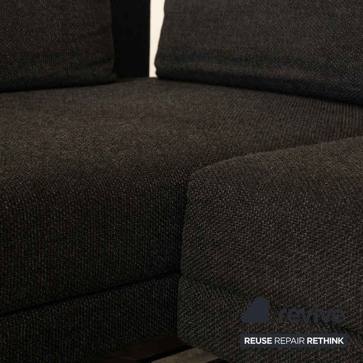 Brühl Moule Stoff Ecksofa Grau Funktion Sofa Couch Recamiere links manuelle Funktion Schlaffunktion