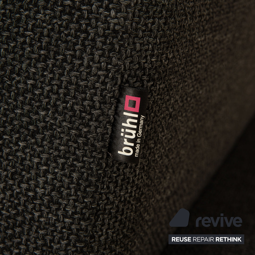 Brühl Moule Stoff Ecksofa Grau Funktion Sofa Couch Recamiere links manuelle Funktion Schlaffunktion