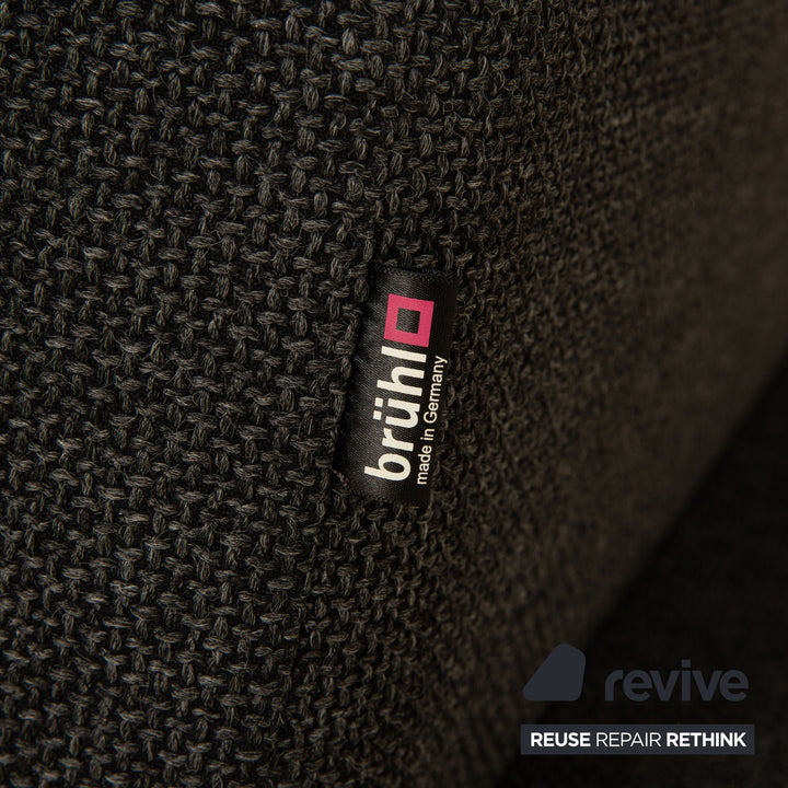 Brühl Moule Stoff Ecksofa Grau Funktion Sofa Couch Recamiere links manuelle Funktion Schlaffunktion