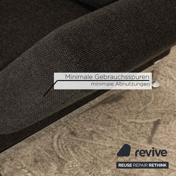 Brühl Moule Stoff Ecksofa Grau Funktion Sofa Couch Recamiere links manuelle Funktion Schlaffunktion