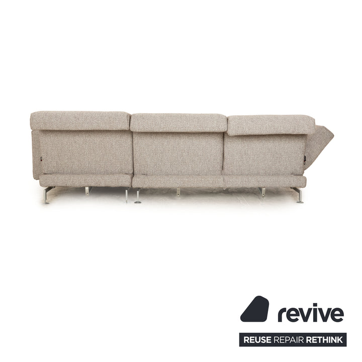 Brühl Moule Stoff Ecksofa Grau Sofa Couch Funktion Recamiere rechts manuelle Funktion Neubezug Schlaffunktion