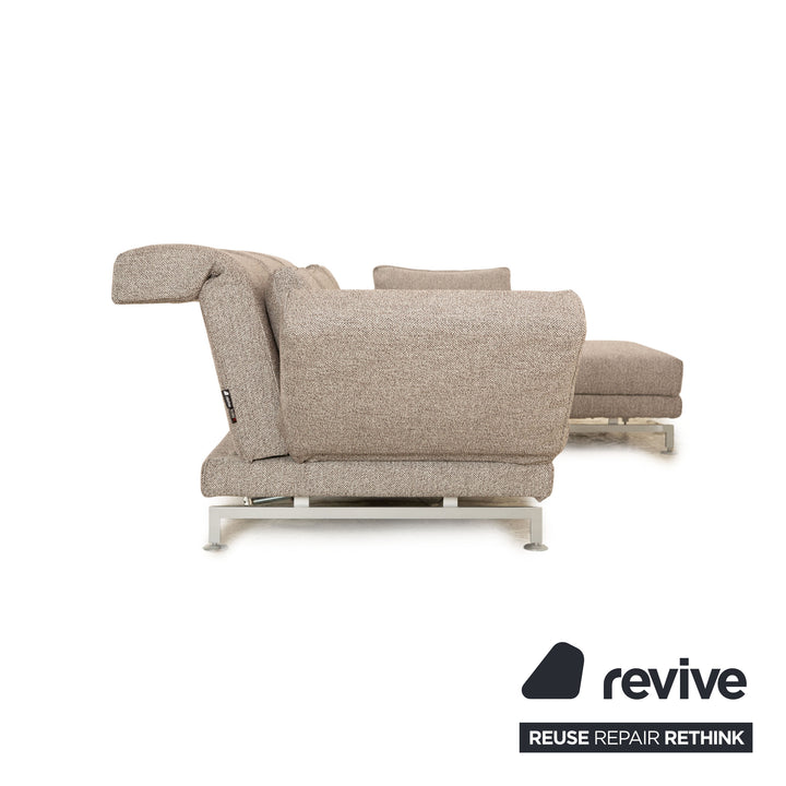 Brühl Moule Stoff Ecksofa Grau Sofa Couch Funktion Recamiere rechts manuelle Funktion Neubezug Schlaffunktion