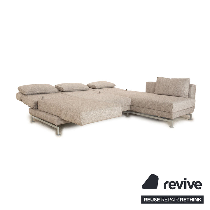 Brühl Moule Stoff Ecksofa Grau Sofa Couch Funktion Recamiere rechts manuelle Funktion Neubezug Schlaffunktion
