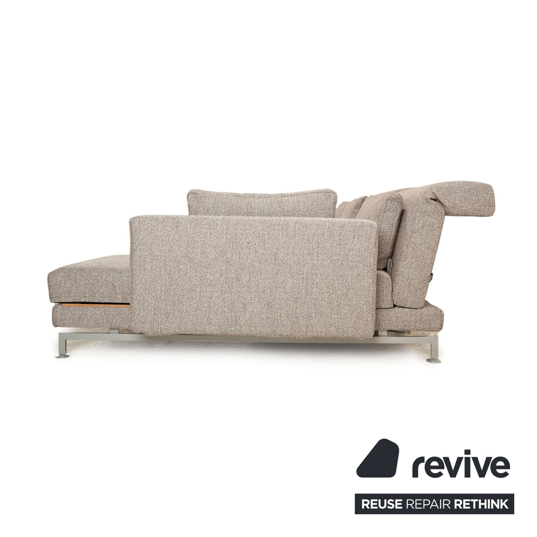 Brühl Moule Stoff Ecksofa Grau Sofa Couch Funktion Recamiere rechts manuelle Funktion Neubezug Schlaffunktion