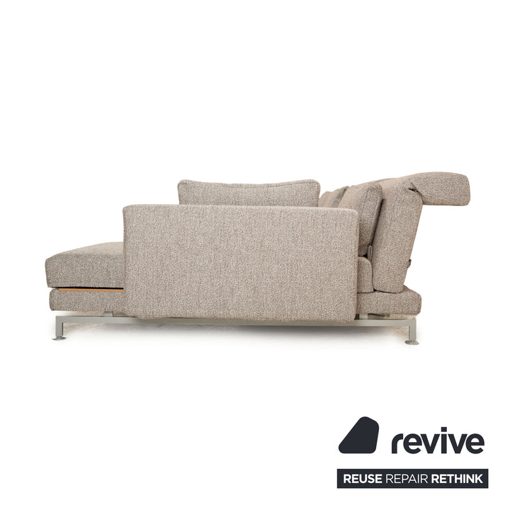 Brühl Moule Stoff Ecksofa Grau Sofa Couch Funktion Recamiere rechts manuelle Funktion Neubezug Schlaffunktion