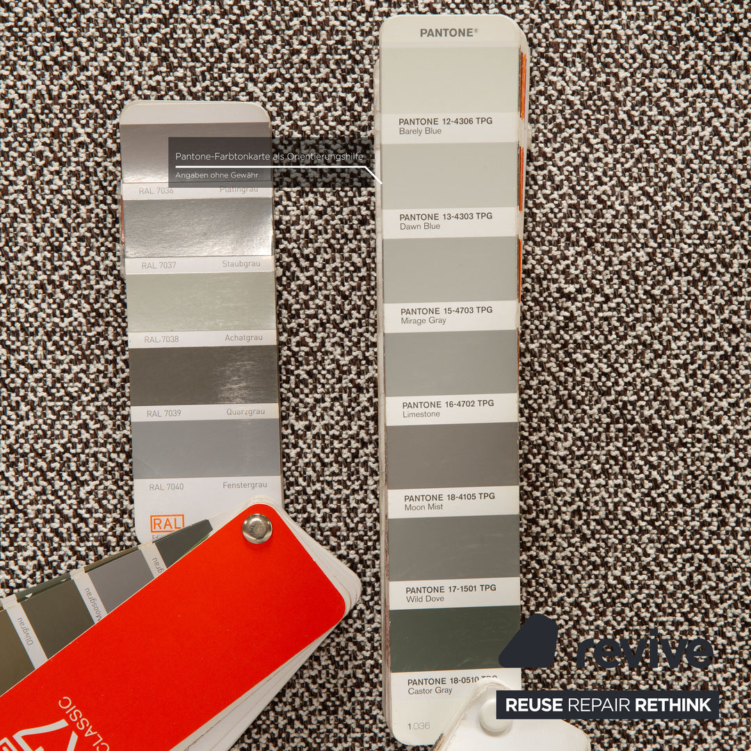 Brühl Moule Stoff Ecksofa Grau Sofa Couch Funktion Recamiere rechts manuelle Funktion Neubezug Schlaffunktion