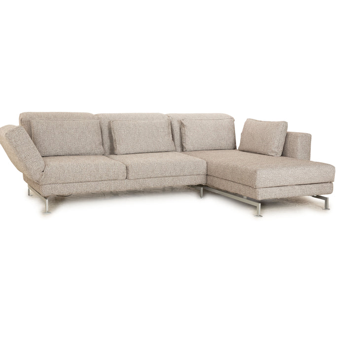 Brühl Moule Stoff Ecksofa Grau Sofa Couch Funktion Recamiere rechts manuelle Funktion Neubezug Schlaffunktion
