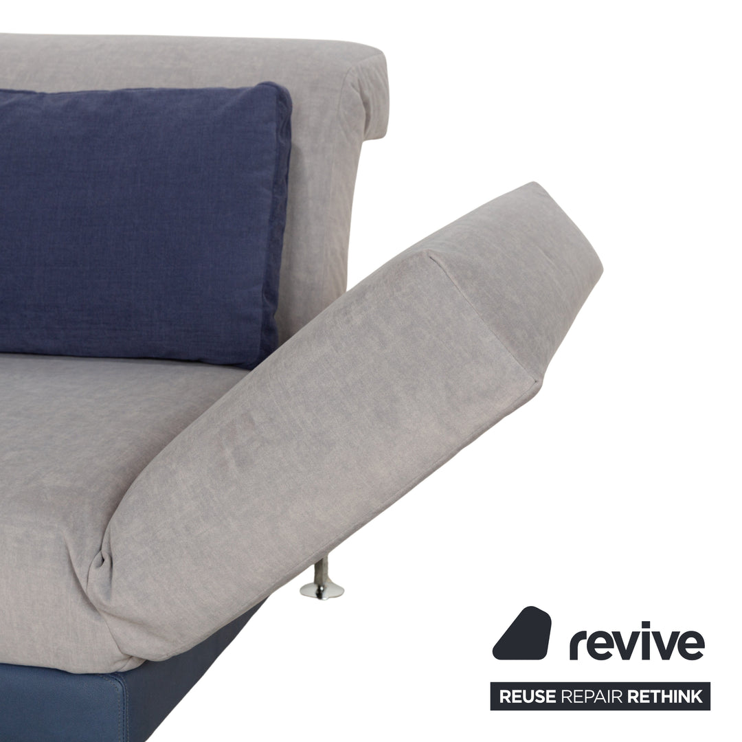 Brühl Moule Stoff Ecksofa Sofa Couch Grau Récamiere Links manuelle Funktion Liegefunktion Neubezug